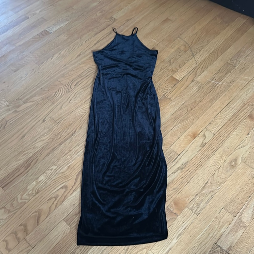 Vintage Smart Set Velour Black Dress